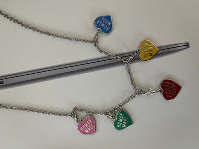 HUMAN MADE FIVE HEART NECKLACE "Silver"
