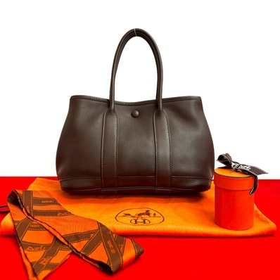 HERMES エルメス ガーデンツイリー TPM スイフト ハンドバッグ ブラウン
32323