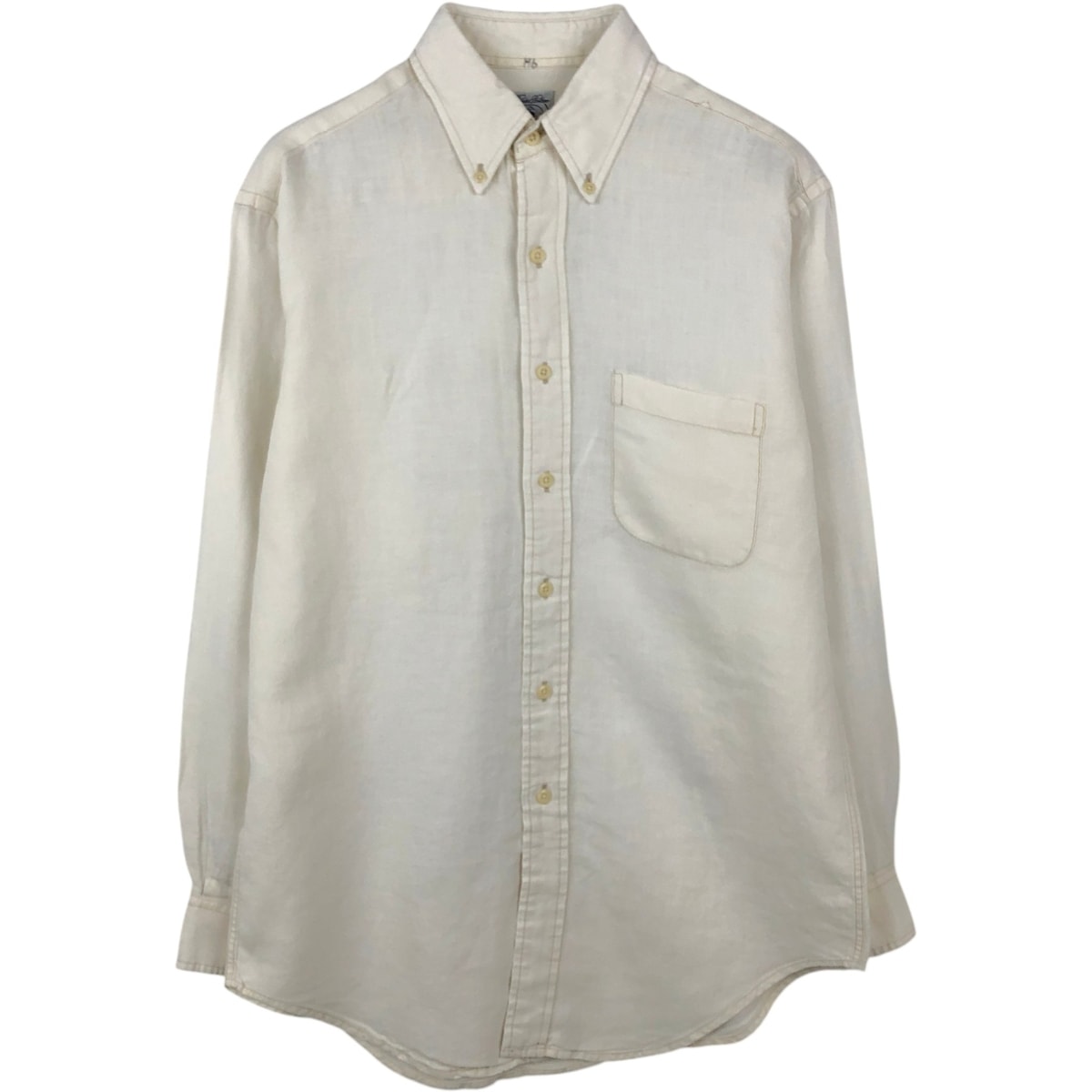 古着 ブルックスブラザーズ Brooks Brothers SPORT SHIRT 長袖 リネン ボタンダウンシャツ メンズS相当/eaa569003