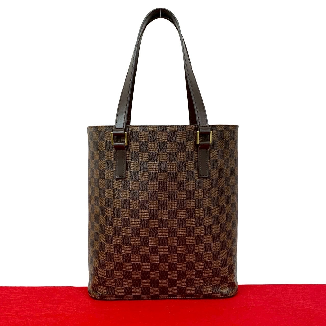 LOUIS VUITTON ルイヴィトン ヴァヴァン GM ダミエ レザー PVC トートバッグ ブラウン
 22014