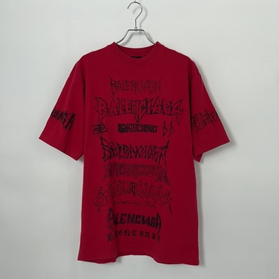 BALENCIAGA DIY Metal T-Shirt Large Fit in Red