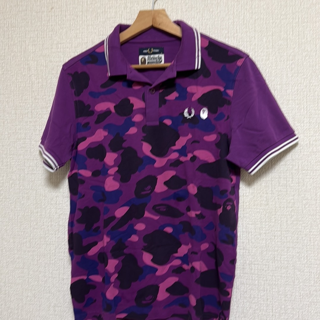 A BATHING APE x Fred Perry Color Camo Polo "Purple"