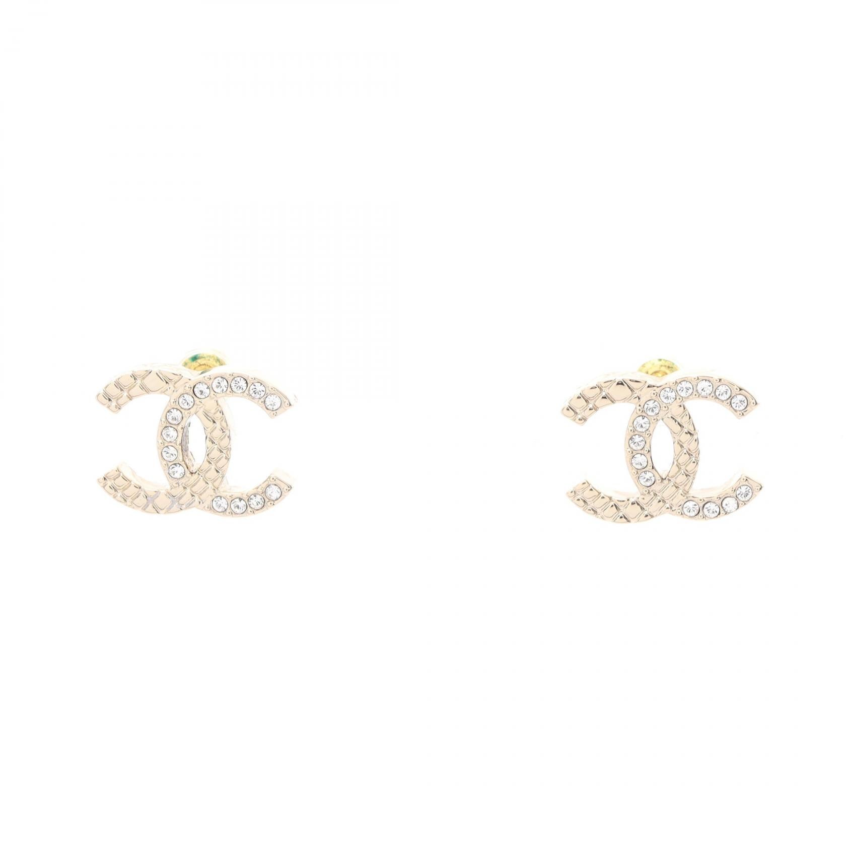 シャネル CHANEL ココマーク ピアス ジュエリー GP(ゴールドメッキ) ラインストーン レディース ゴールド系 【中古】