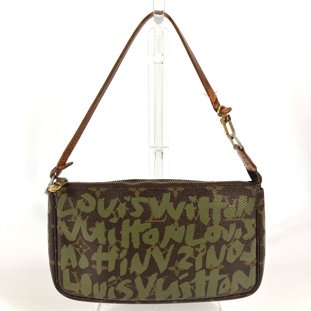 ルイヴィトン LOUIS VUITTON ポシェット・アクセソワール M92191  モノグラムグラフィティ アクセサリーポーチ カバン 肩掛け ハンドバッグ ショルダーバッグ モノグラムグラフィティキャンバス カーキ