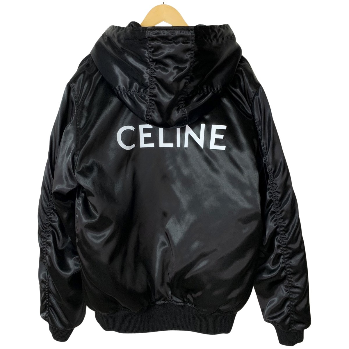 CELINE セリーヌ ボンバージャケット サテンナイロン 048S 2W749 38NO ブラック メンズ