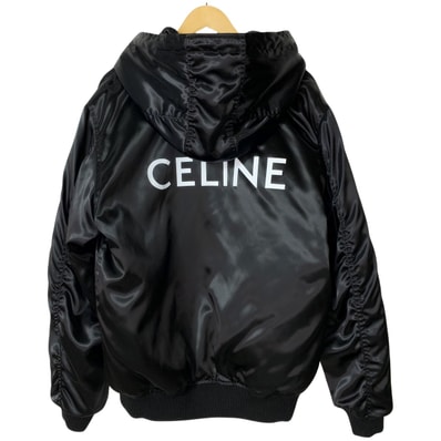 CELINE セリーヌ ボンバージャケット サテンナイロン 048S 2W749 38NO ブラック メンズ