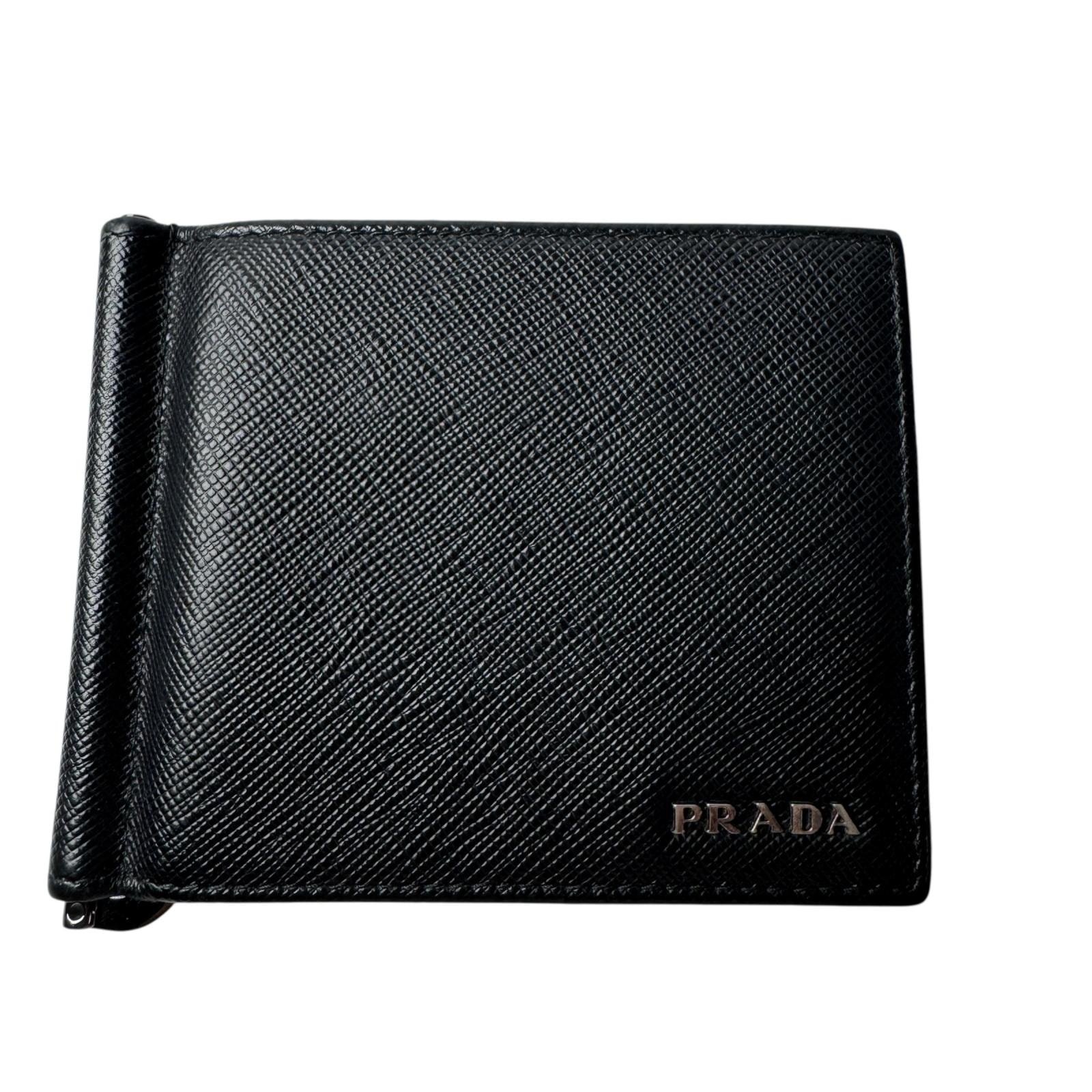 プラダ PRADA マネークリップ ミニ財布 カードケース サフィアーノレザー メンズ