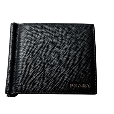 プラダ PRADA マネークリップ ミニ財布 カードケース サフィアーノレザー メンズ