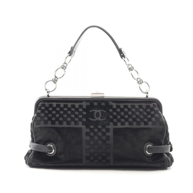 シャネル CHANEL ココマーク がま口 ハンドバッグ バッグ ファブリック レディース ブラック系 A33096 【中古】