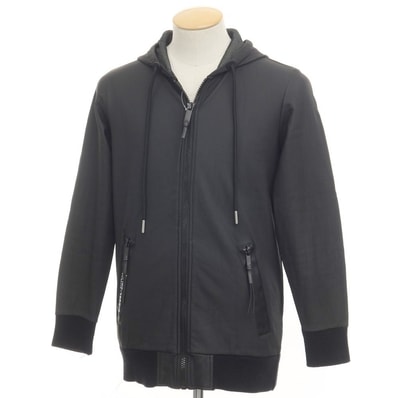【中古】ディーゼル DIESEL ポリウレタン コーティング パーカー ブラック【サイズXS】【メンズ】