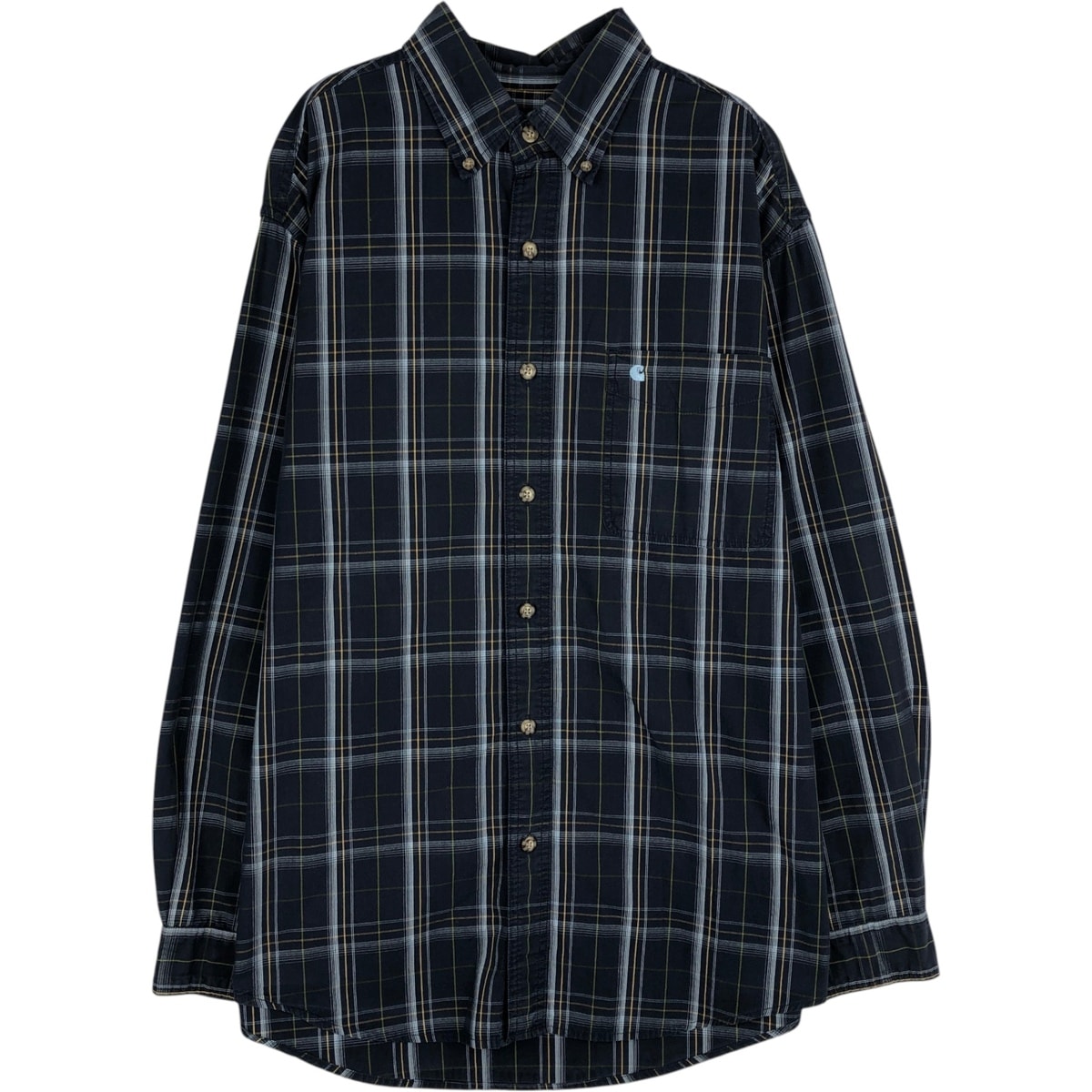 古着 カーハート Carhartt チェック柄 長袖 ボタンダウン ワークシャツ メンズL相当/eaa643481