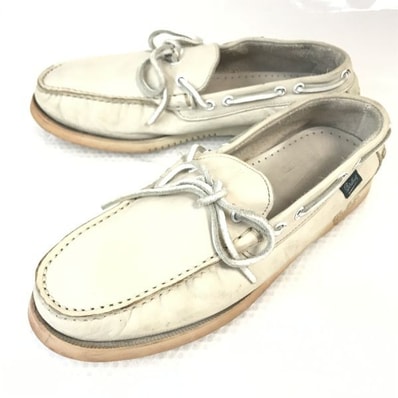 スペイン製★パラブーツ/PARABOOT/MARINEモデル★本革/マッケイ製法/モカシン/デッキシューズ【9/27.5/白/WHITE】スリッポン◆bi-134