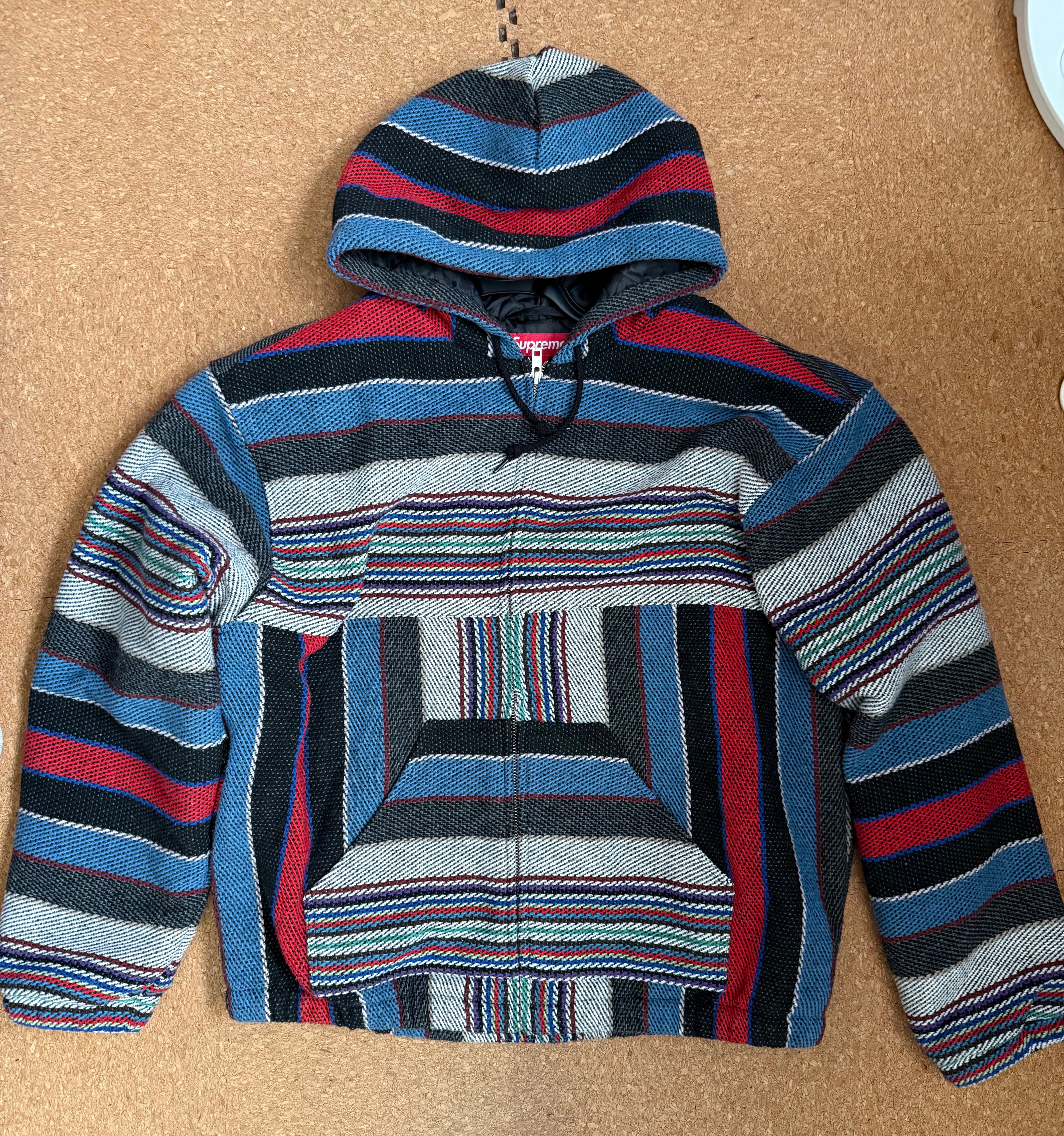 Supreme Woven Stripe Hooded Jacket "Black"