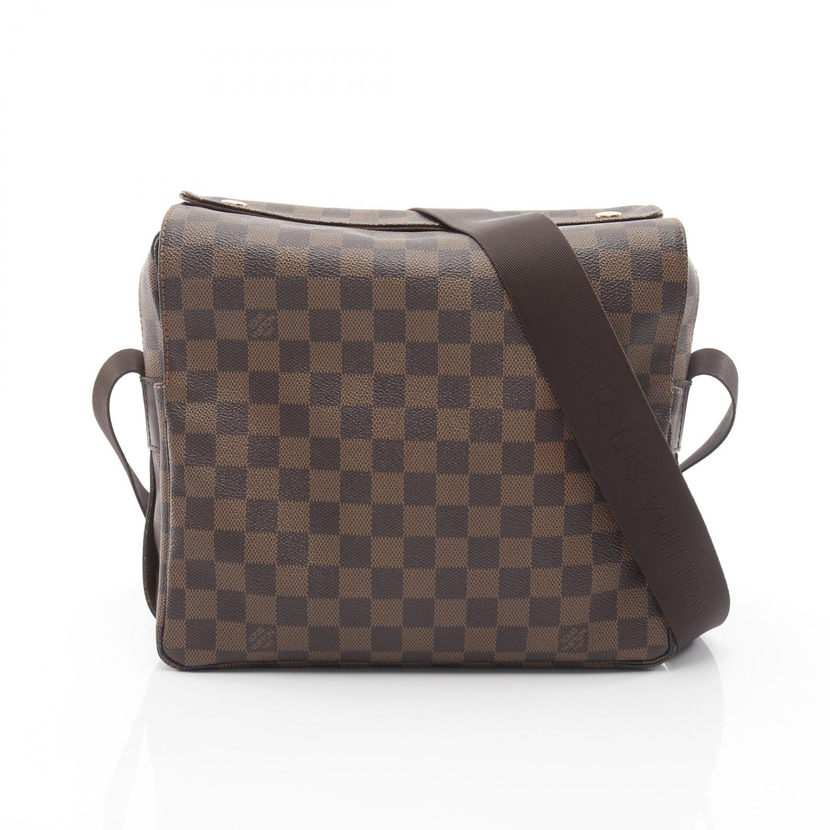 ルイ・ヴィトン LOUIS VUITTON ナヴィグリオ ダミエエベヌ ショルダーバッグ バッグ PVCコーティングキャンバス レザー メンズ レディース ブラウン系 N45255 【中古】