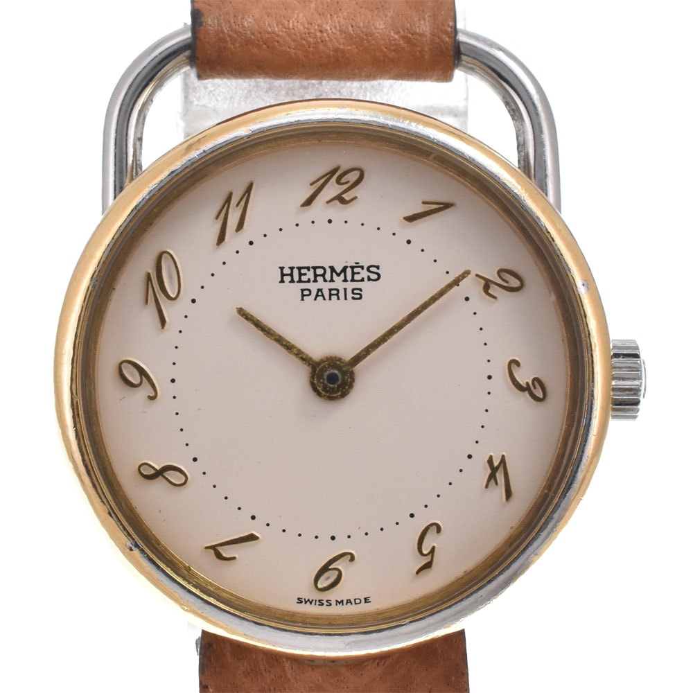 エルメス HERMES アルソー アイボリー クォーツ レディース 腕時計 O#151443