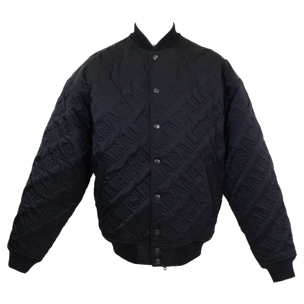 バレンシアガ 【美品/国内正規】606756 オールオーバーロゴ キルティングジャケット 48