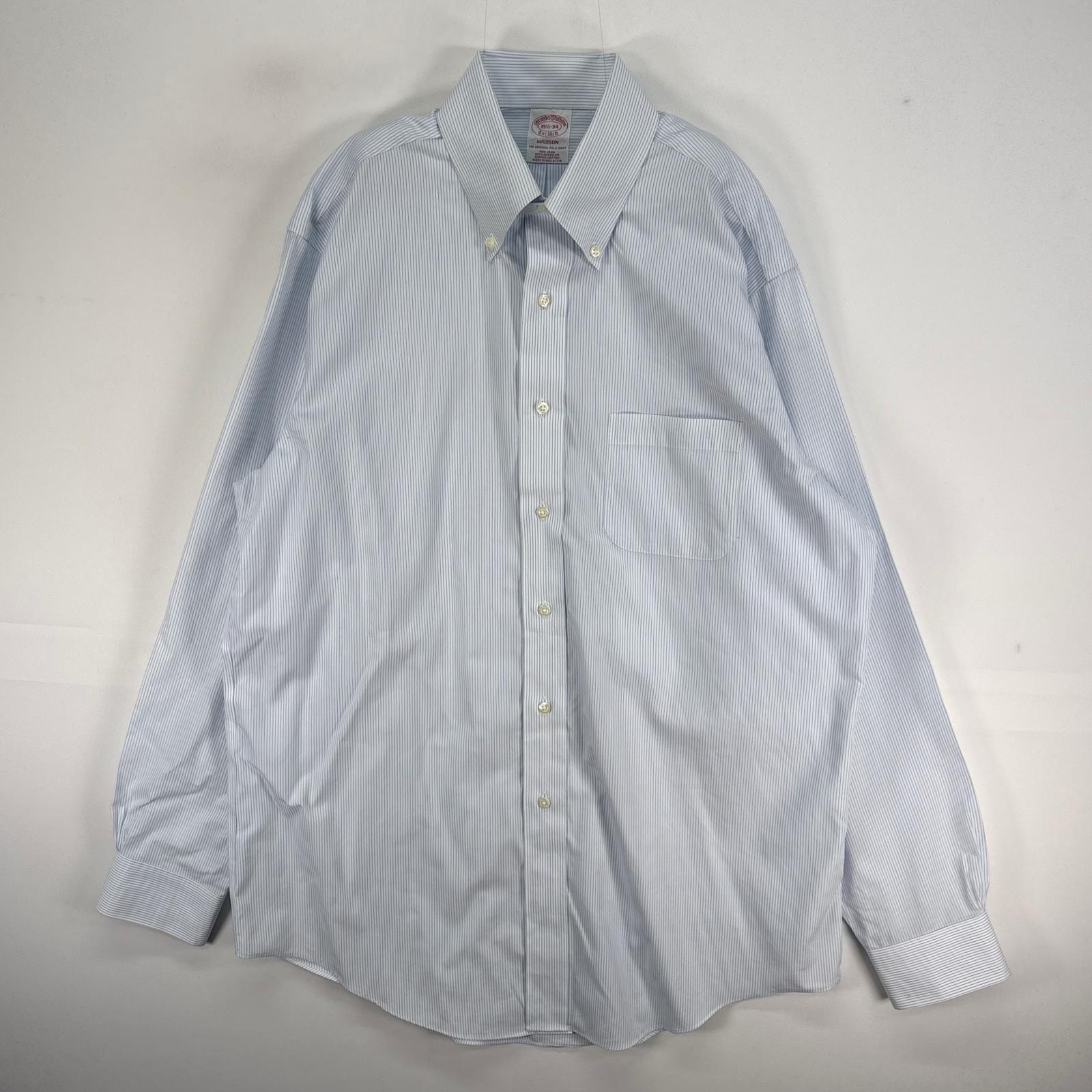 古着 ブルックスブラザーズ Brooks Brothers 長袖シャツ ボタンダウン 胸ポケ MADISON M  ブルー系 ストライプ メンズ
