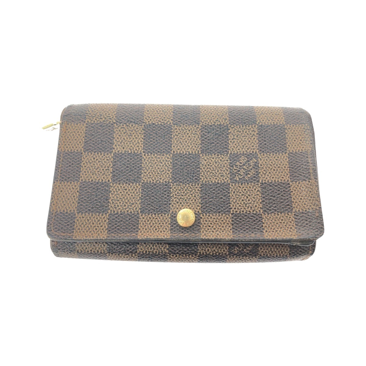 ▼▼LOUIS VUITTON ルイヴィトン レディース 二つ折り財布 L字ファスナー ダミエ ポルトモネ・ビエ トレゾール N61730 ブラウン