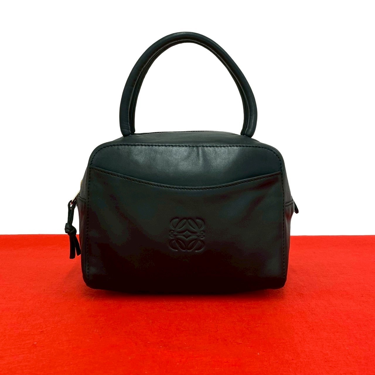 LOEWE ロエベ アナグラム ロゴ レザー ハンドバッグ ブラック
 09057