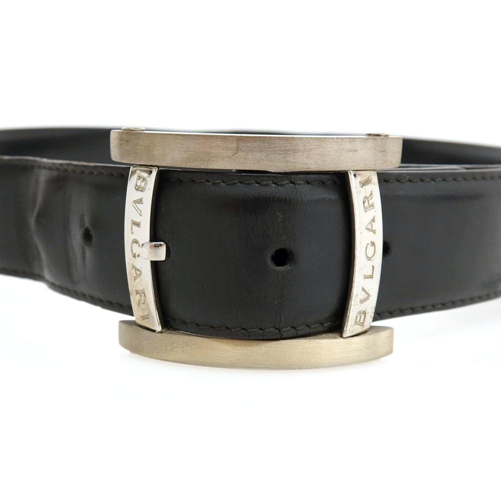 E (全体的に状態が悪い)】【中古】ブルガリ BVLGARI レザー ベルト