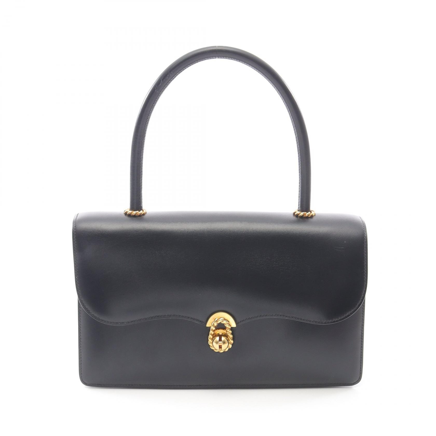 エルメス HERMES エスカル ハンドバッグ バッグ カーフ(牛革) ボックスカーフ ブラック(エルメス) ○B刻印(1972年製造) レディース ブラック系 【中古】