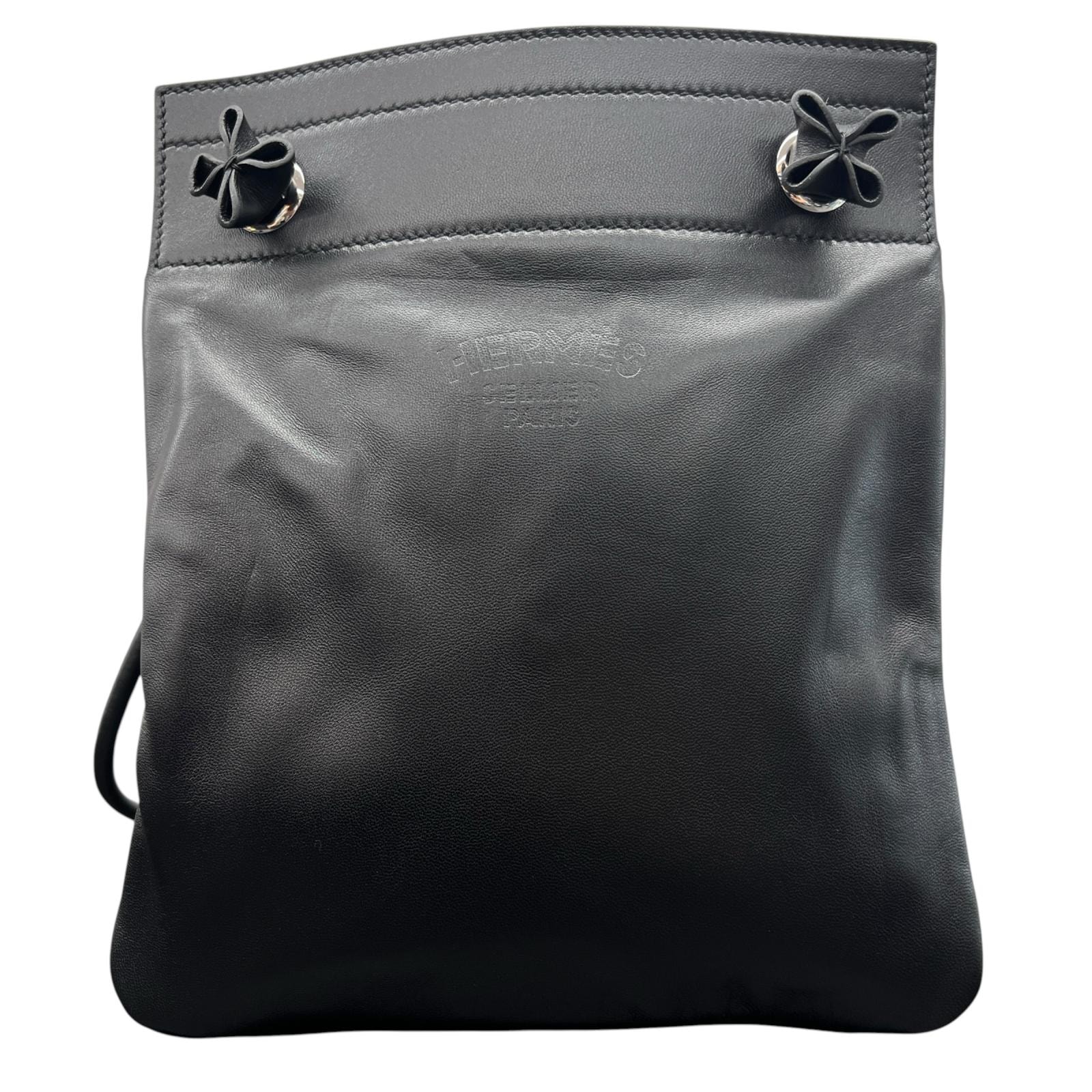 HERMES 極美品 エルメス サックアリーヌ ミニ ヴォースイフト ブラック ショルダーバッグ Z刻印 2021年製造 レザー クロスボディ ポシェット Aランク 中古 鑑定済 エルメスバッグ
