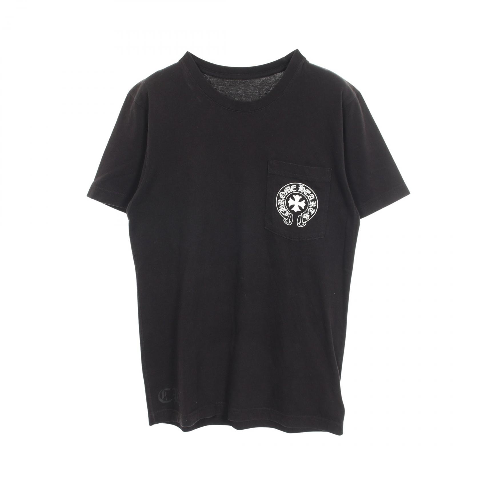 クロムハーツ CHROME HEARTS 東京限定 バックプリント ポケット付き 半袖Tシャツ 衣料品 トップス コットン メンズ ブラック系 【中古】