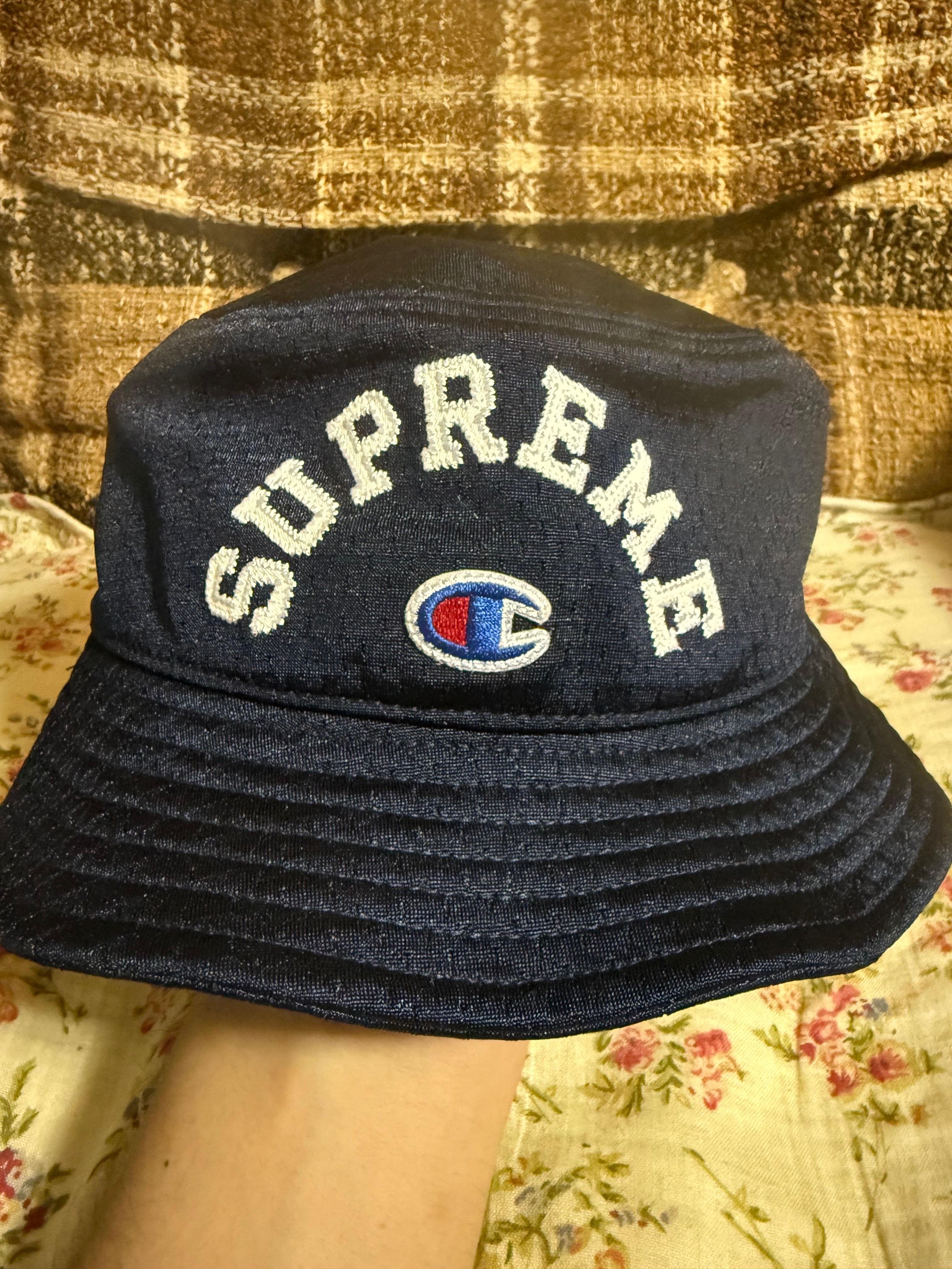 Supreme Stitched Old English Denim Camp Cap 