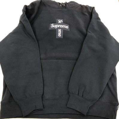 Supreme Cross Box Logo Hooded Sweatshirt "Navy"
