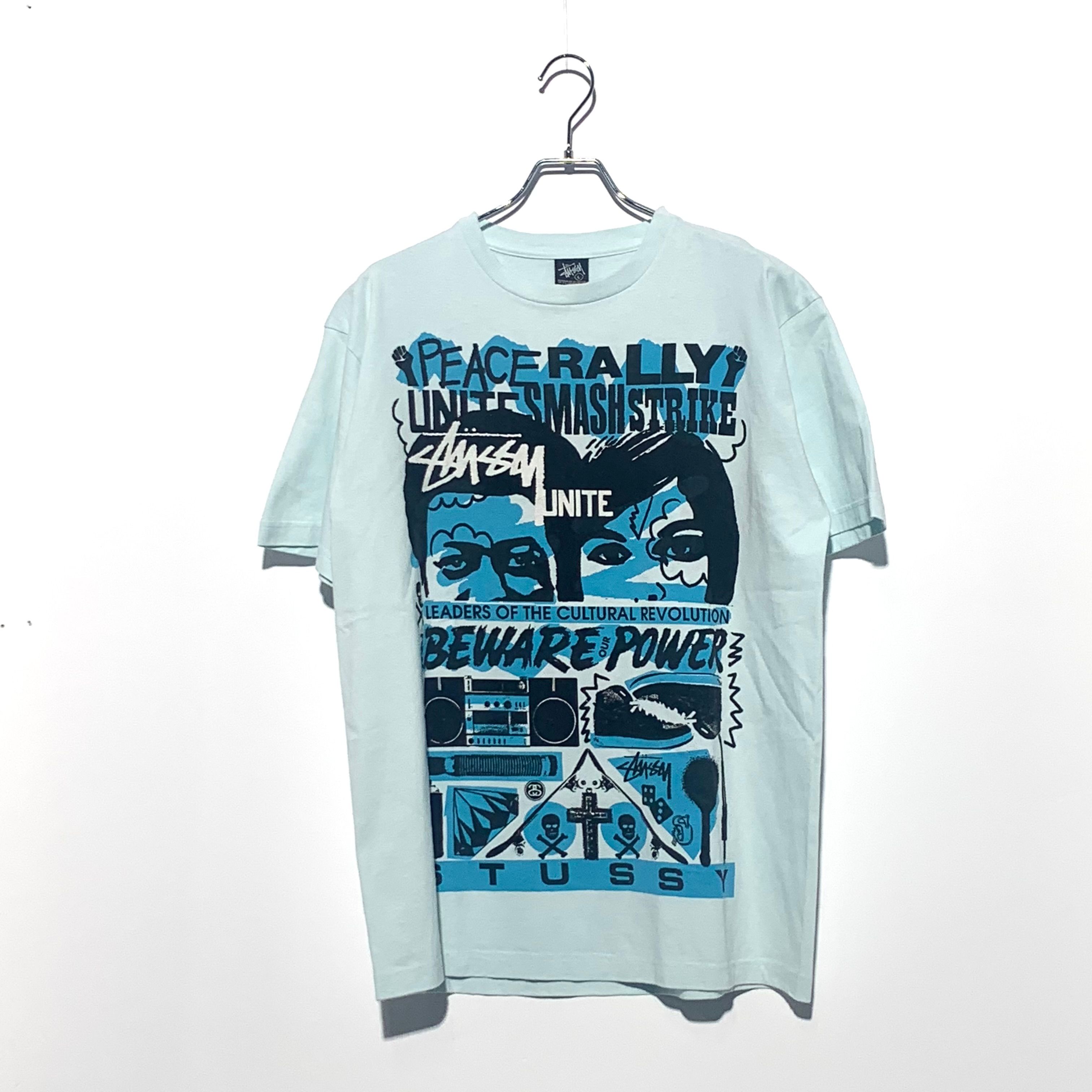 STUSSY PEACE RALLY TEE Sky Blue
