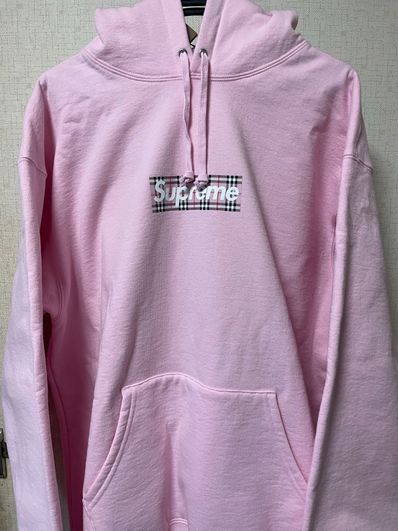 Supreme / Burberry Box Logo Hooded Sweatshirt "Pink"