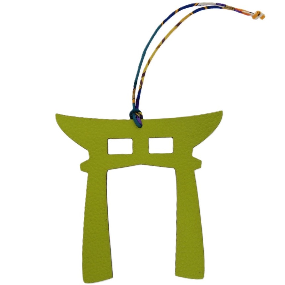 エルメス  プティアッシュ 鳥居 トリイ   レザー  イエロー