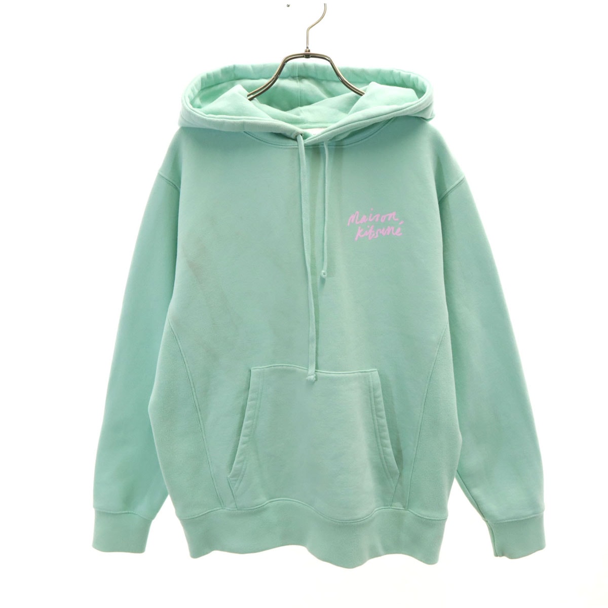 MAISON KITSUNE メゾンキツネ ポルトガル製 長袖 スウェットパーカー XS ミント 裏起毛