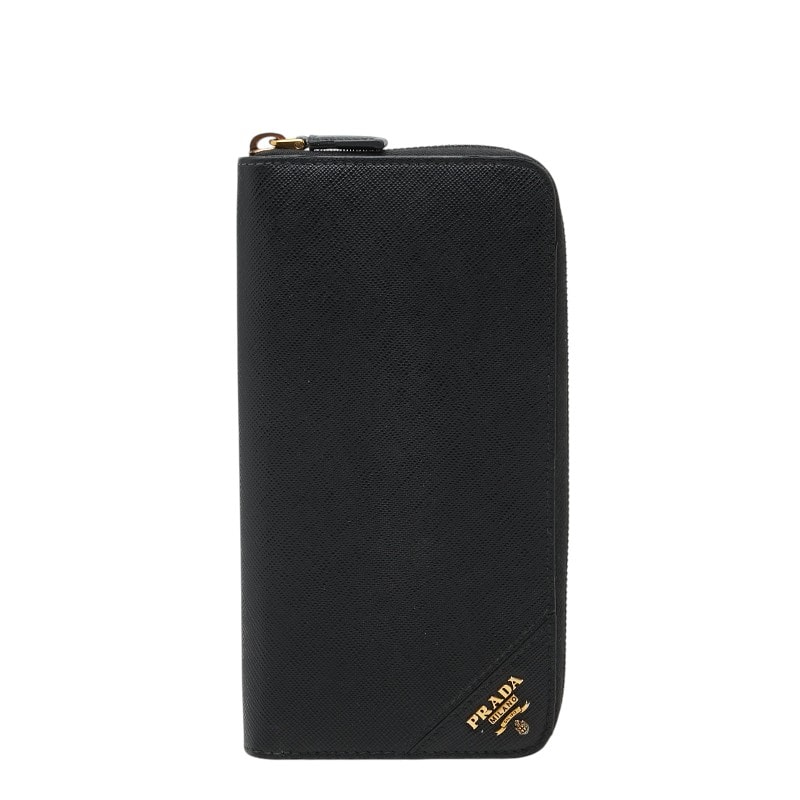 プラダ ラウンドファスナー 長財布 2ML317 ブラック サフィアーノレザー レディース PRADA 【中古】