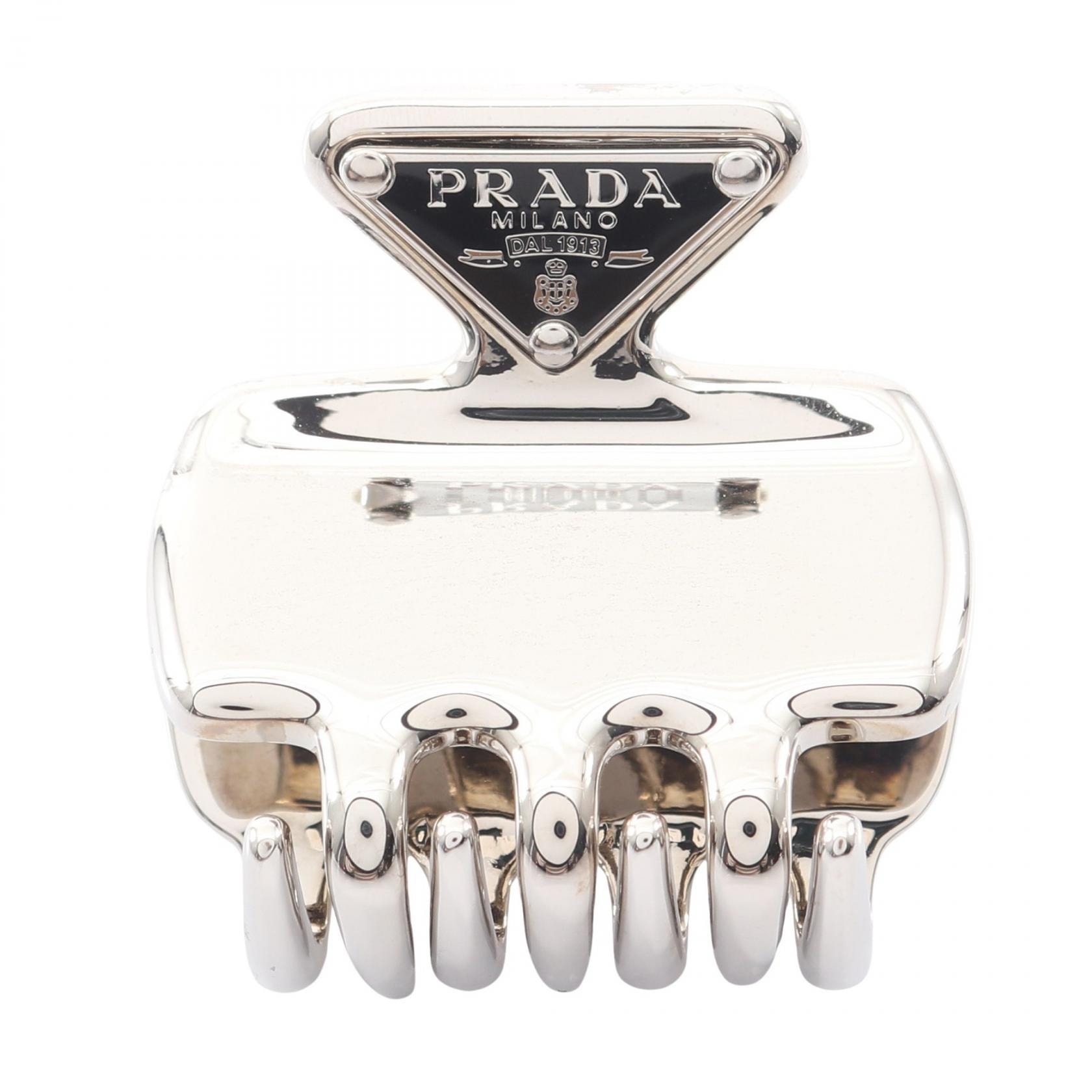 プラダ PRADA ACCIAIO+SMALTO 衣料品 ステンレススチール レディース シルバー系 【中古】