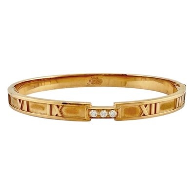 ティファニー アトラス バングル 18金 K18ピンクゴールド ダイヤモンド レディース TIFFANY&Co. 中古