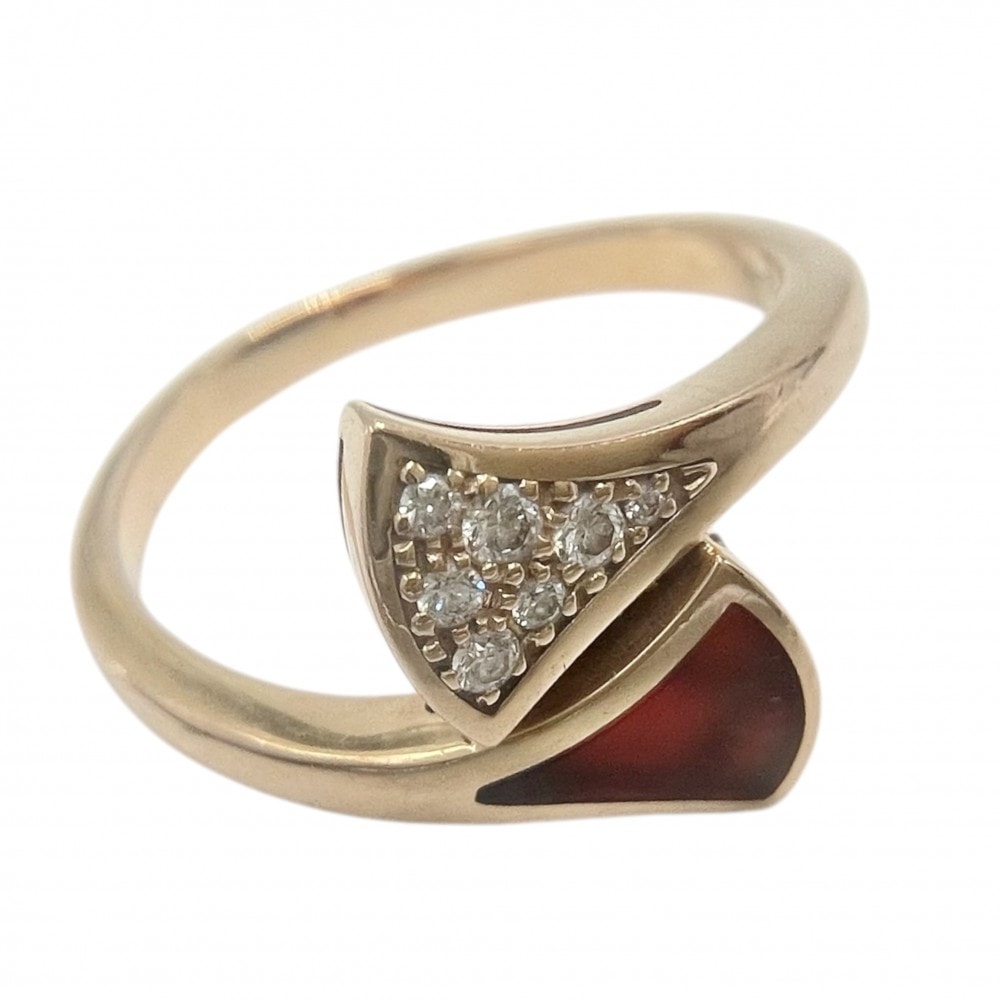 BVLGARI ブルガリ 指輪 ティーヴァドリーム リング ジュエリー アクセサリー 18金PG K18ピンクゴールド    ダイヤモンド0.08ct 約14.5号 レディース 約4.1g【中古品】