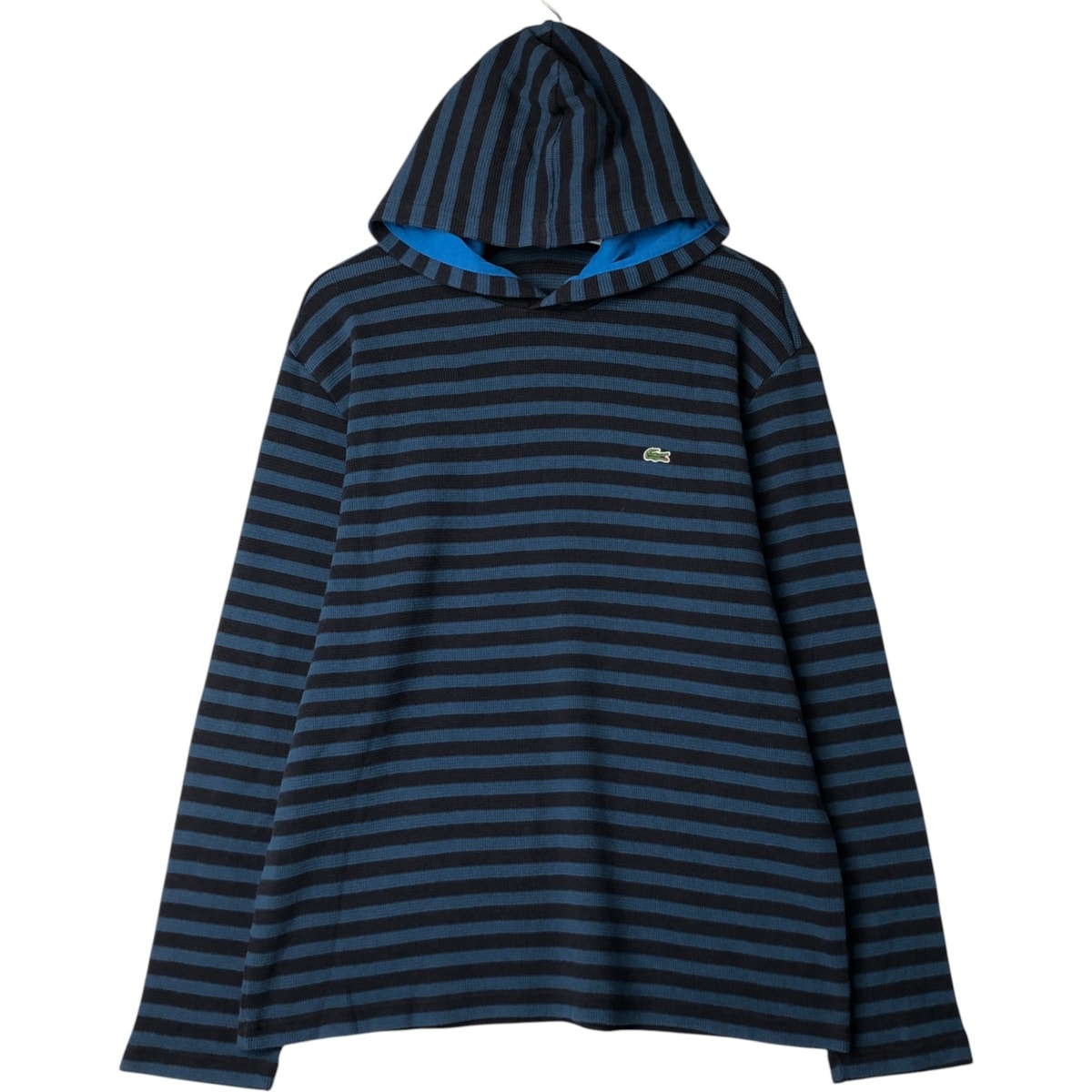 古着 ラコステ LACOSTE ボーダー柄 フード付き サーマルロンT ワッフル 7 メンズXXL相当/eaa571285