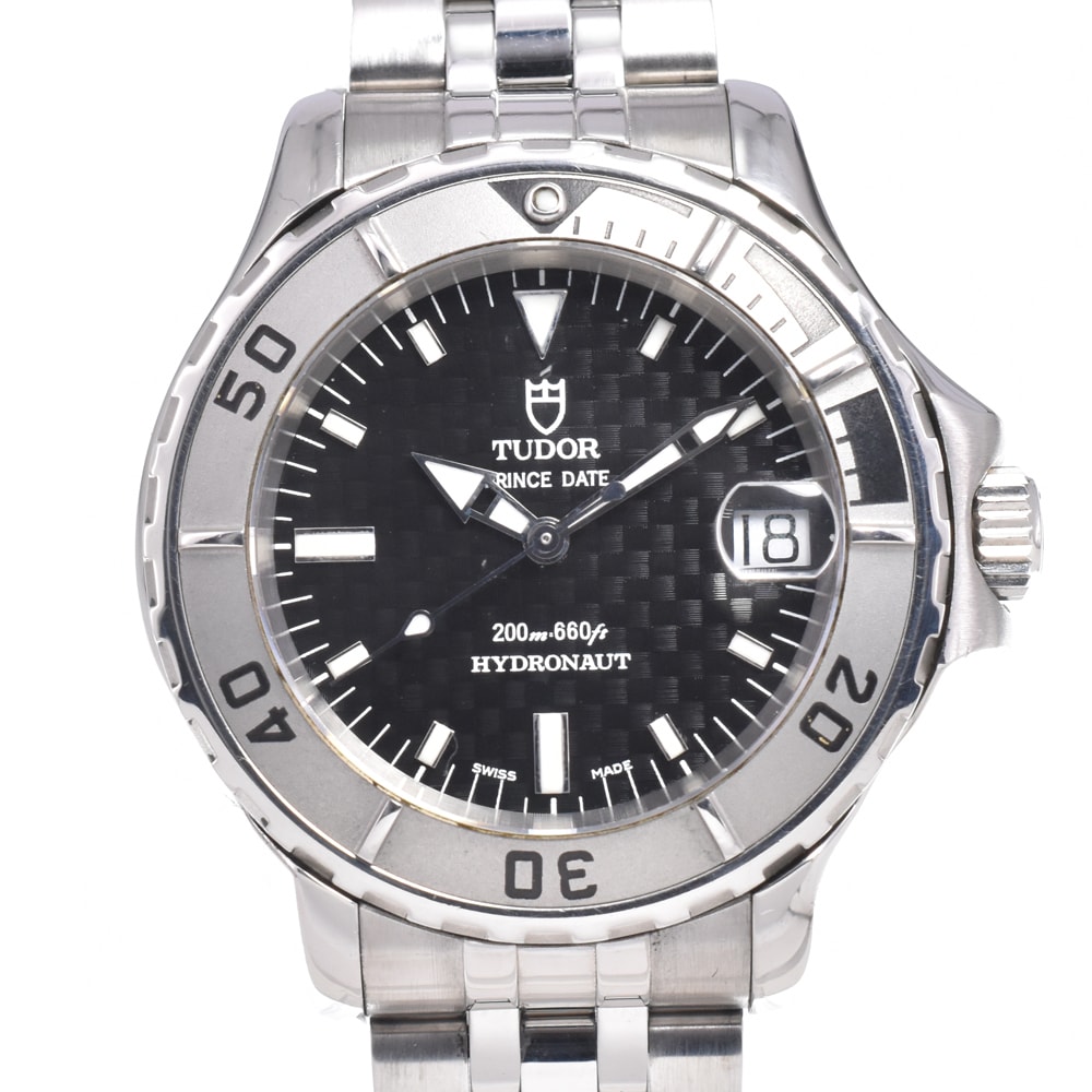 チューダー TUDOR 85190 プリンスデイト ハイドロノート デイト ブラック 自動巻き メンズ 美品 保証書付き 腕時計 L#150409