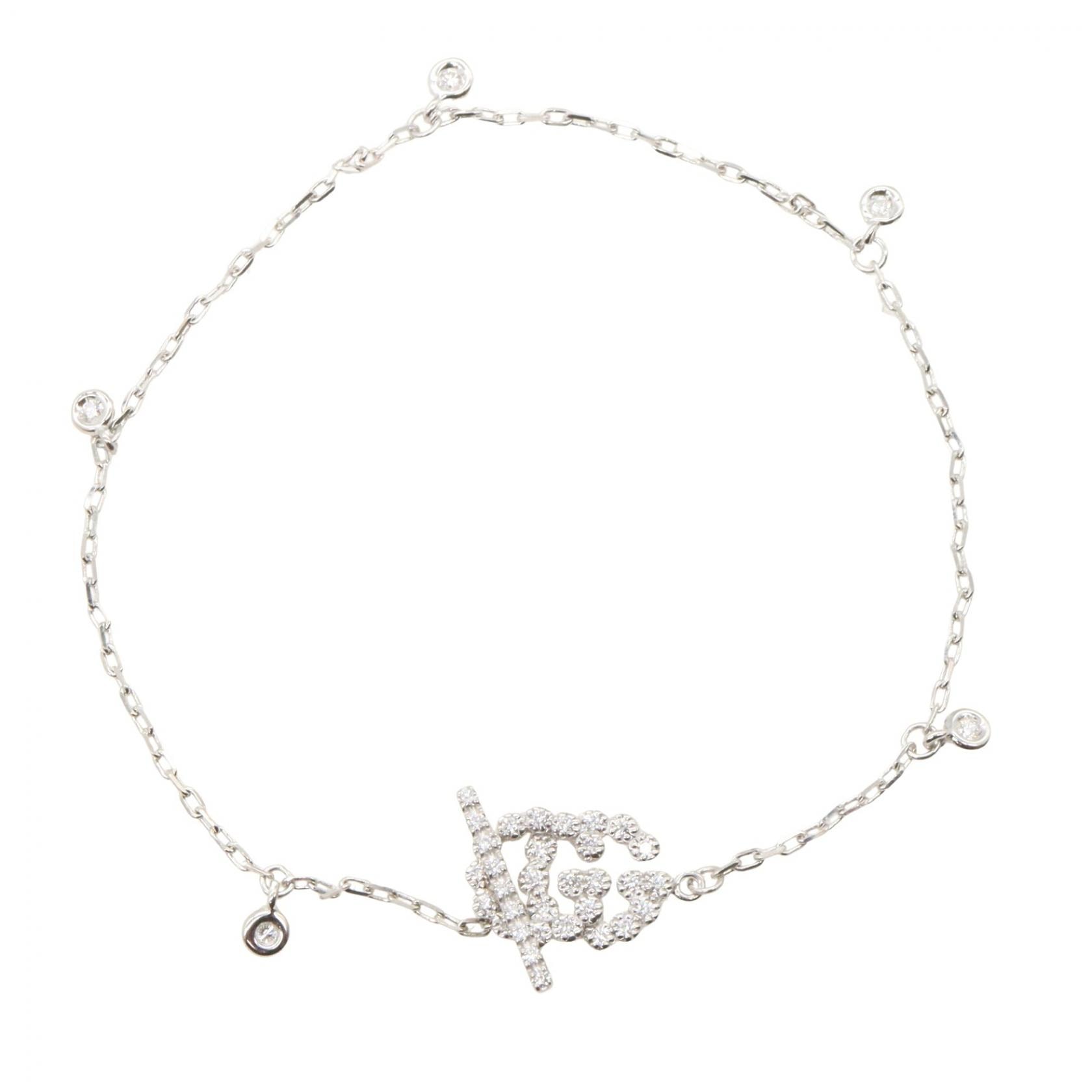 グッチ GUCCI GGランニングダイヤブレスレット ブレスレット アクセサリー K18WG(ホワイトゴールド) ダイヤモンド レディース シルバー系 / クリア系 【中古】