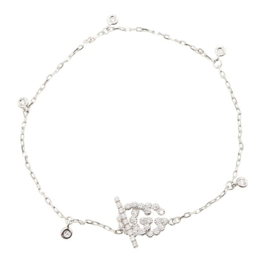 グッチ GUCCI GGランニングダイヤブレスレット ブレスレット アクセサリー K18WG(ホワイトゴールド) ダイヤモンド レディース シルバー系 / クリア系 【中古】