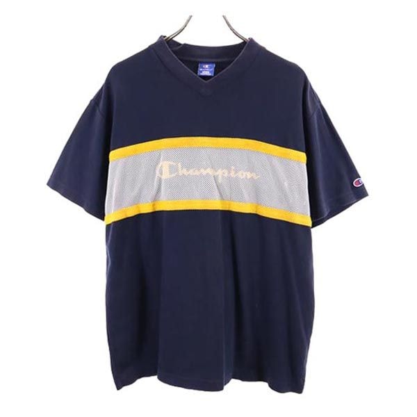 Champion チャンピオン 半袖 メッシュ切替 Tシャツ M 紺系