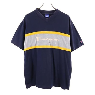 Champion チャンピオン 半袖 メッシュ切替 Tシャツ M 紺系