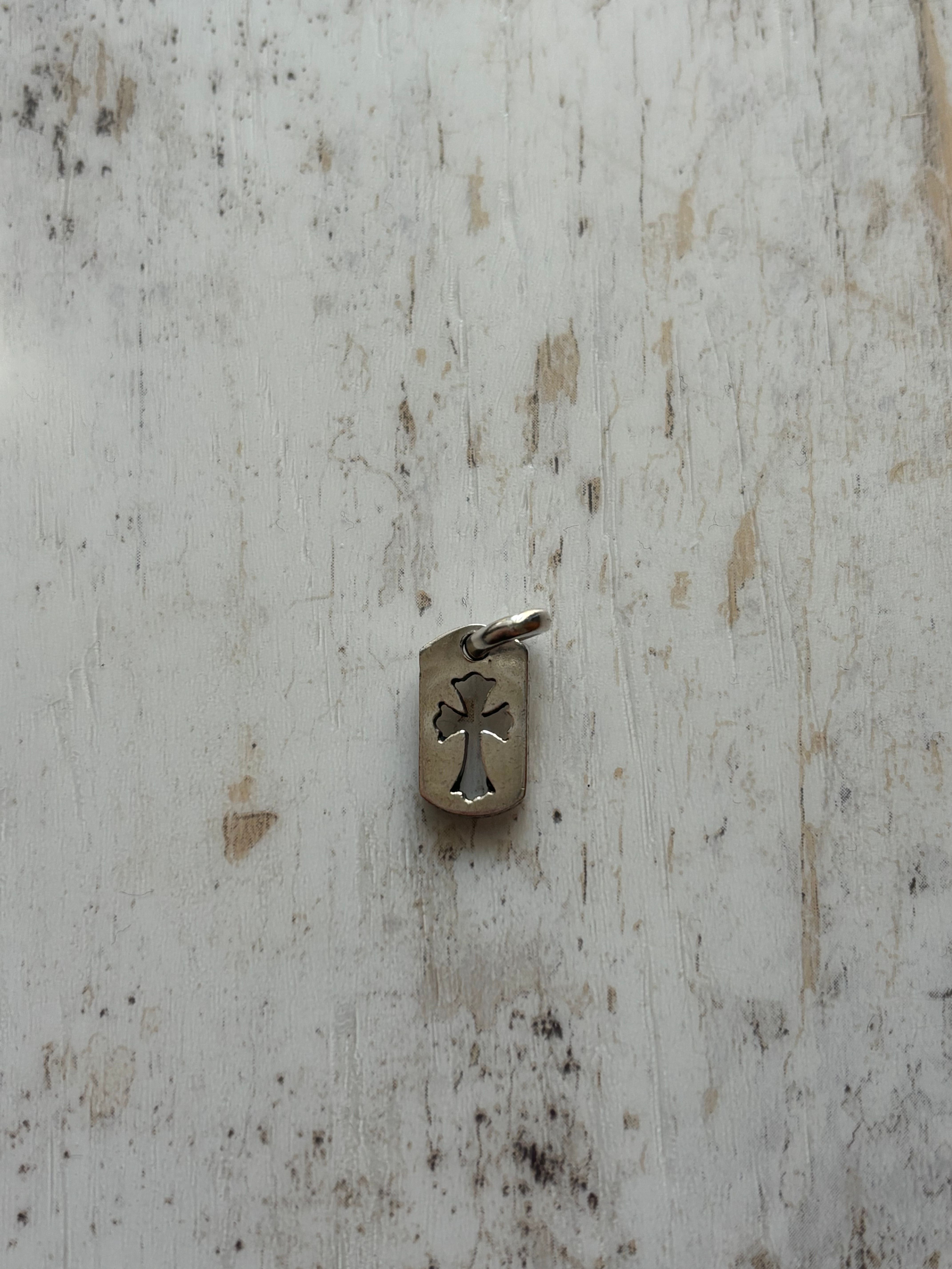 Chrome Hearts Dog Tag Tiny Cut Out Cross "Silver"