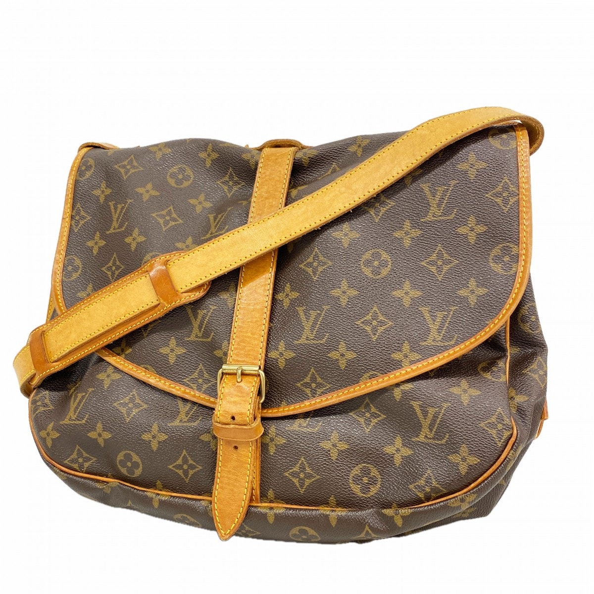 【6gd5273】ルイヴィトン ショルダーバッグ モノグラム ソミュール35 M42254 ブラウン【中古】レディース