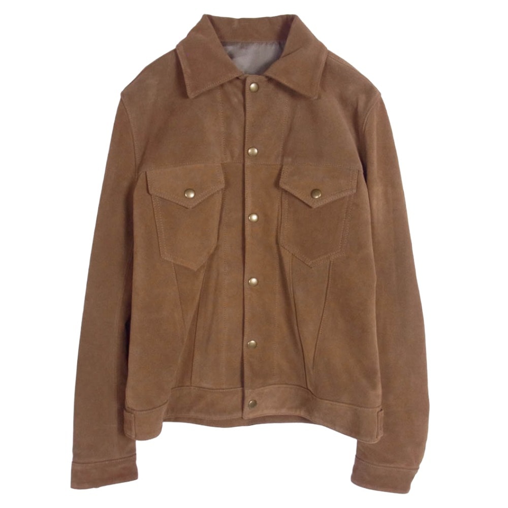 BEAMS ビームス レザージャケット 11-18-3913-343 PLUS プラス JOHNSON LEATHER製 USA製 スエード トラッカー ジャケット ブラウン系 M【中古】
