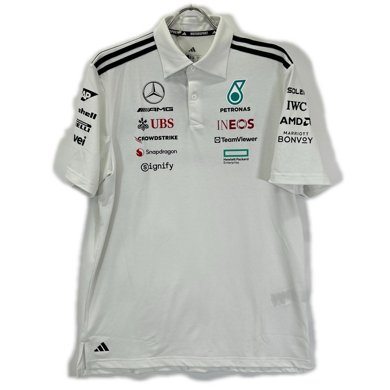 アディダス JW0586 ホワイト Mercedes-AMG PETRONAS F1チーム ポロシャツ M