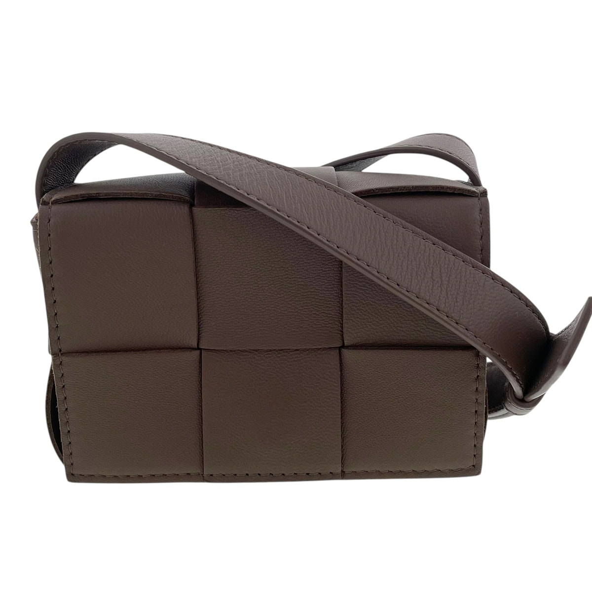 BOTTEGAVENETA ボッテガヴェネタ キャンディ カセット ショルダーバッグ 666688 レザー ブラウン  レディース【中古】