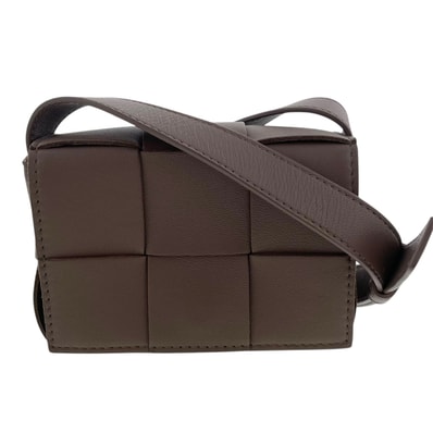 BOTTEGAVENETA ボッテガヴェネタ キャンディ カセット ショルダーバッグ 666688 レザー ブラウン レディース【中古】