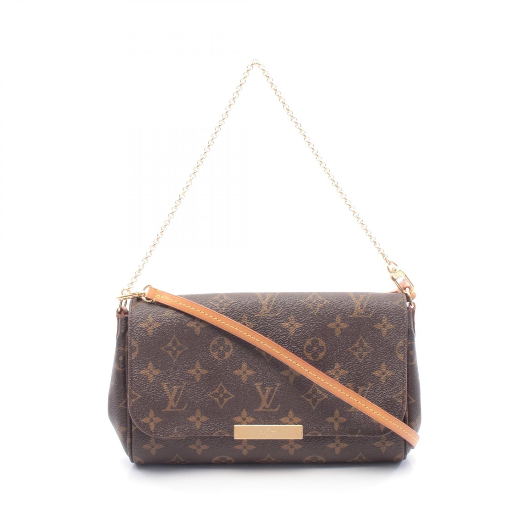 ルイ・ヴィトン LOUIS VUITTON フェイボリットMM ハンドバッグ バッグ PVCコーティングキャンバス レザー モノグラム レディース ブラウン系 M40718 【中古】